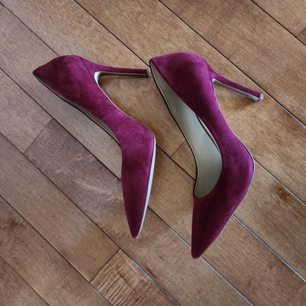 Sam Edelman Hazel Pumps In Burgundy Suede Leather Size 10.5